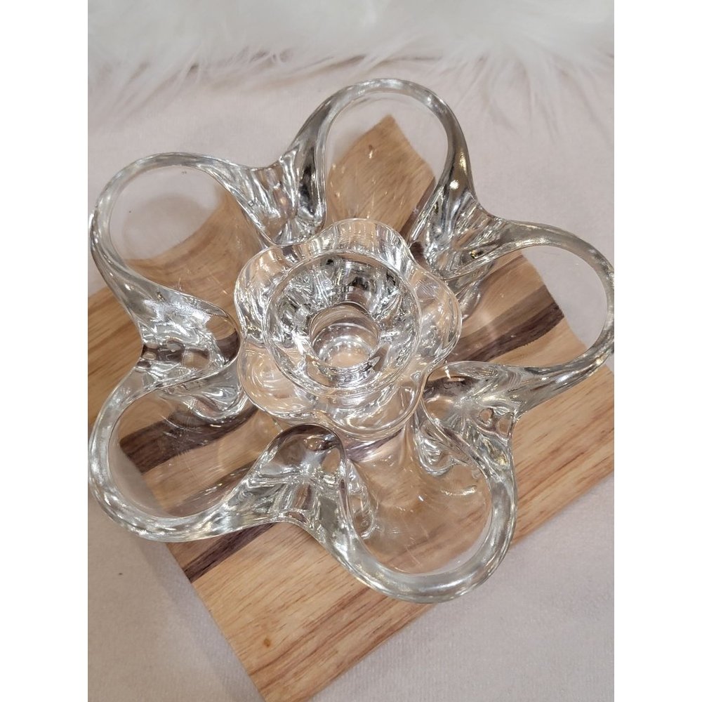 Vintage MCM Tiffin Clear Neodymium Vase, Candy/Nut/Mint Entertaining Bowl